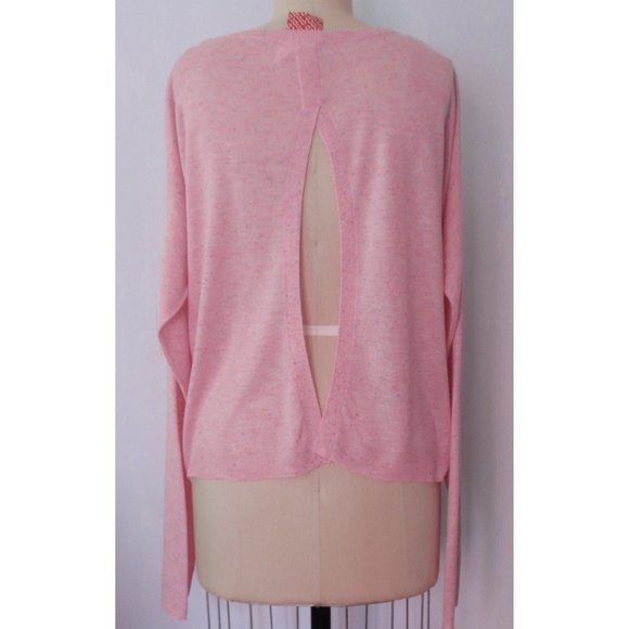 H&M PINK FLECKED OPEN BACK SWEATER KNIT TOP 12 - Picture 3 of 8